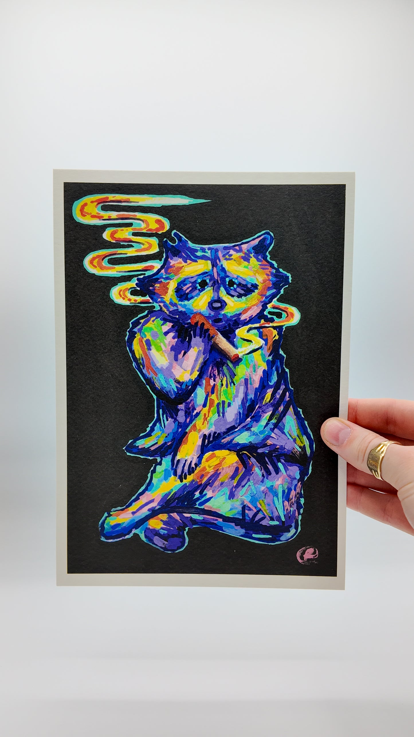 Crisis | Smoking Raccoon Art Print