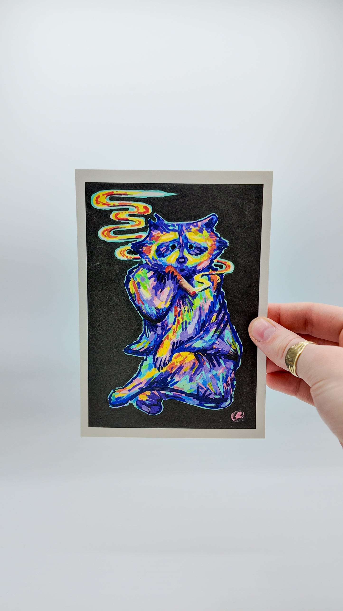 Crisis | Smoking Raccoon Art Print
