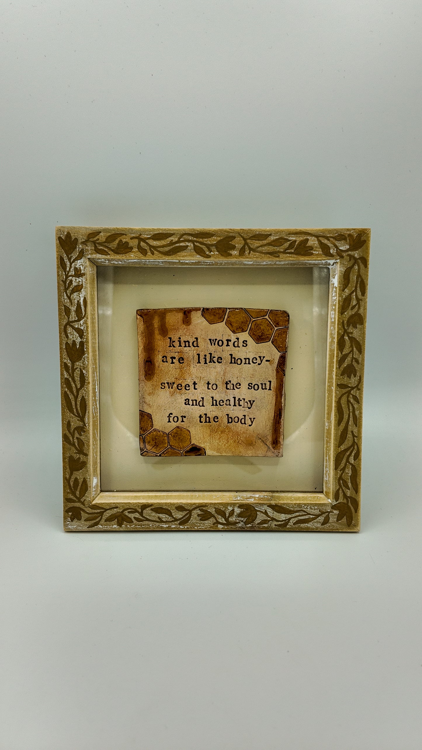 'Sweet to the Soul' Original Ceramic Tile in Hand-Painted Frame