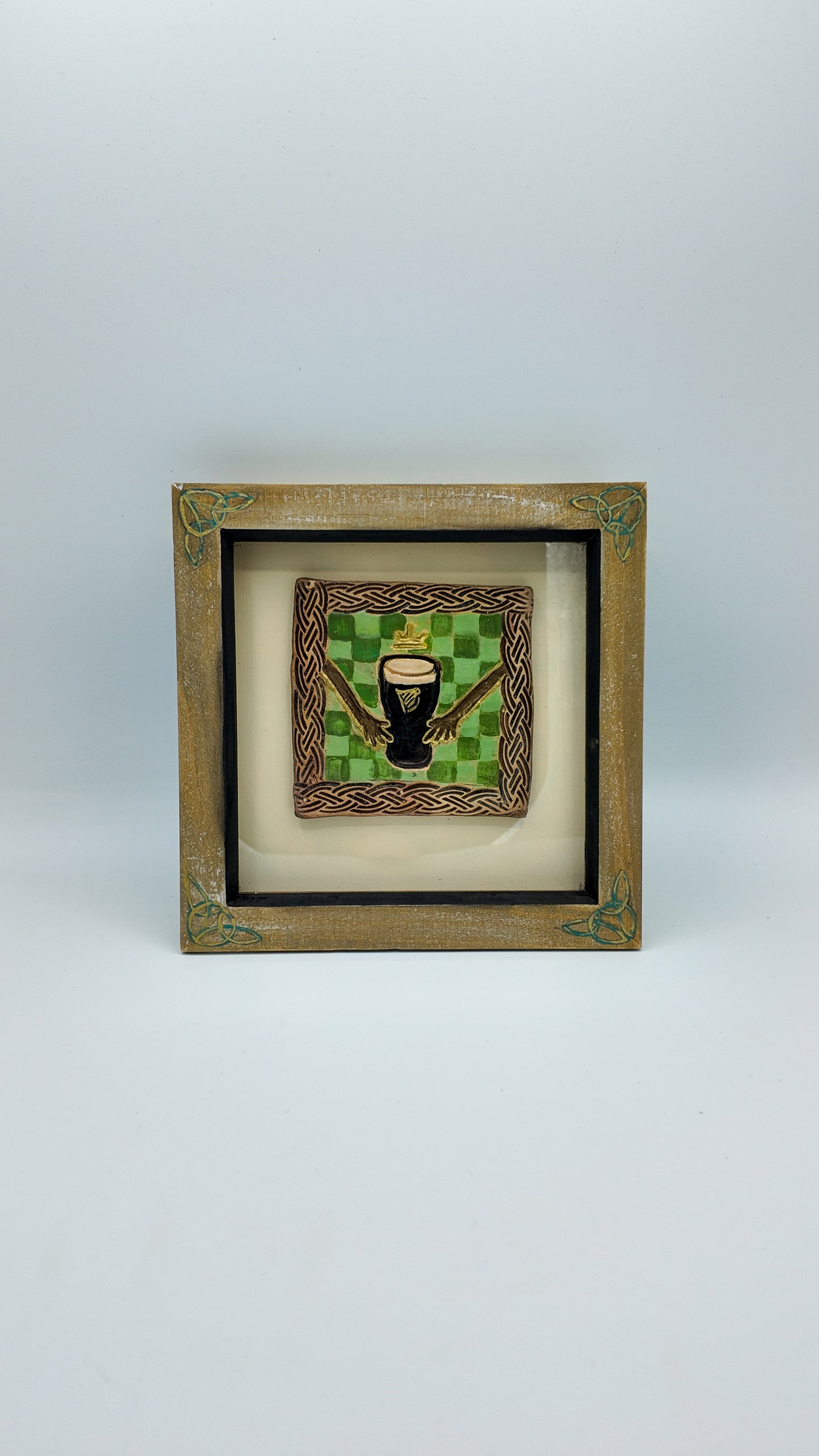 'True Claddagh' Original Ceramic Tile in Hand-Painted Frame
