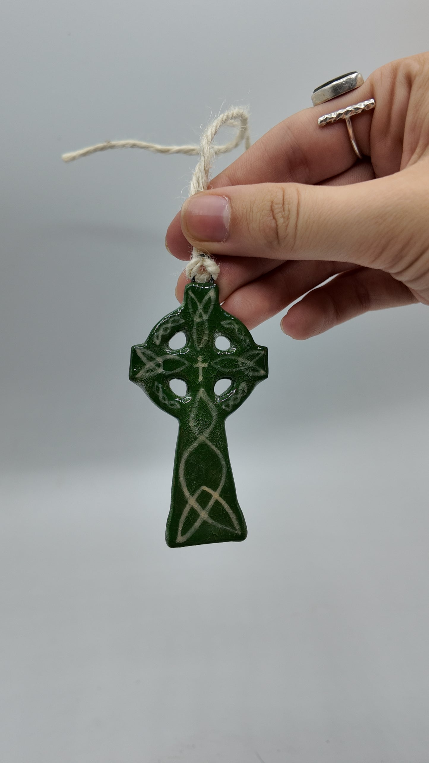 Celtic Cross Hanging Decoration (green)