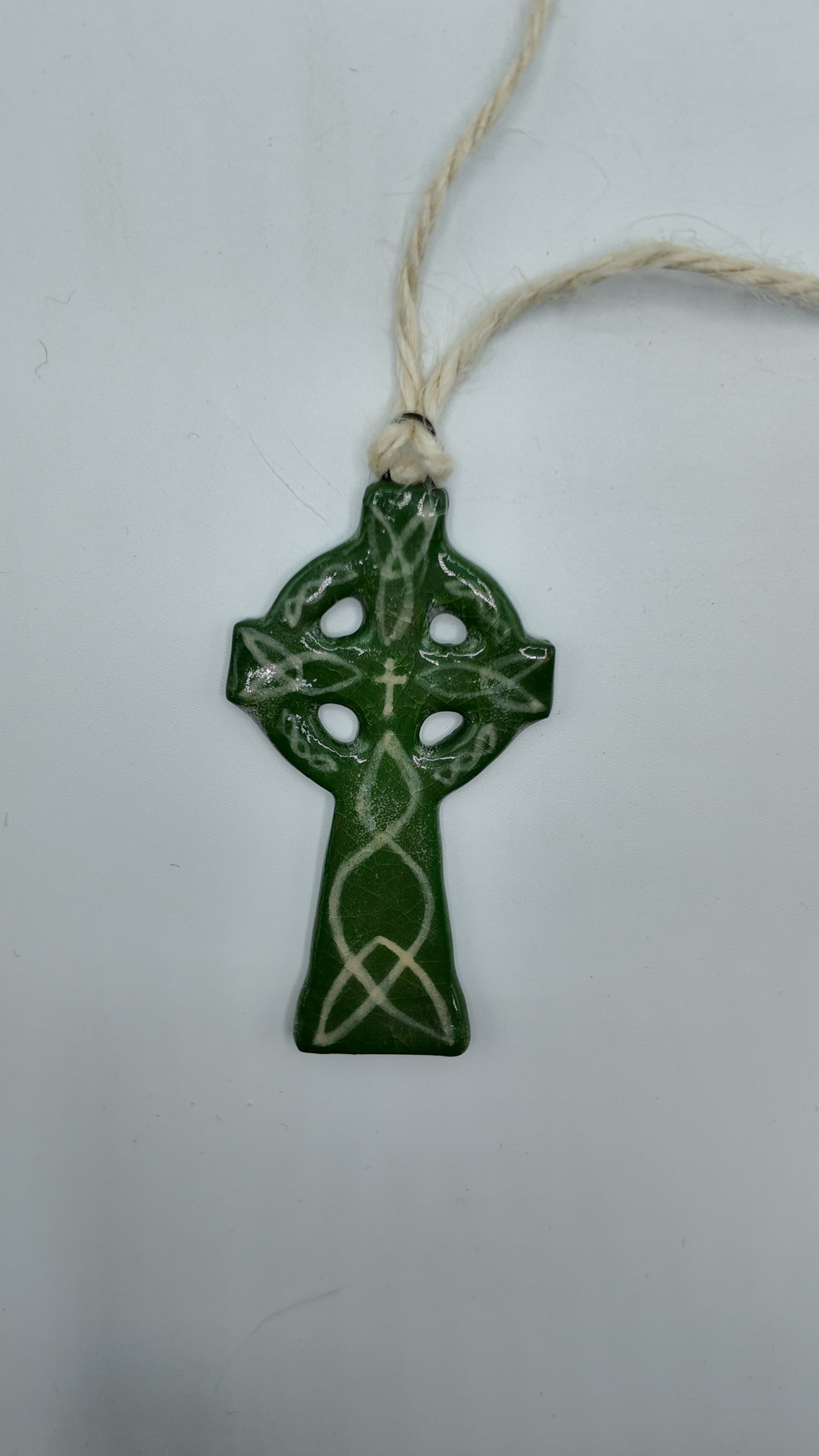 Celtic Cross Hanging Decoration (green)
