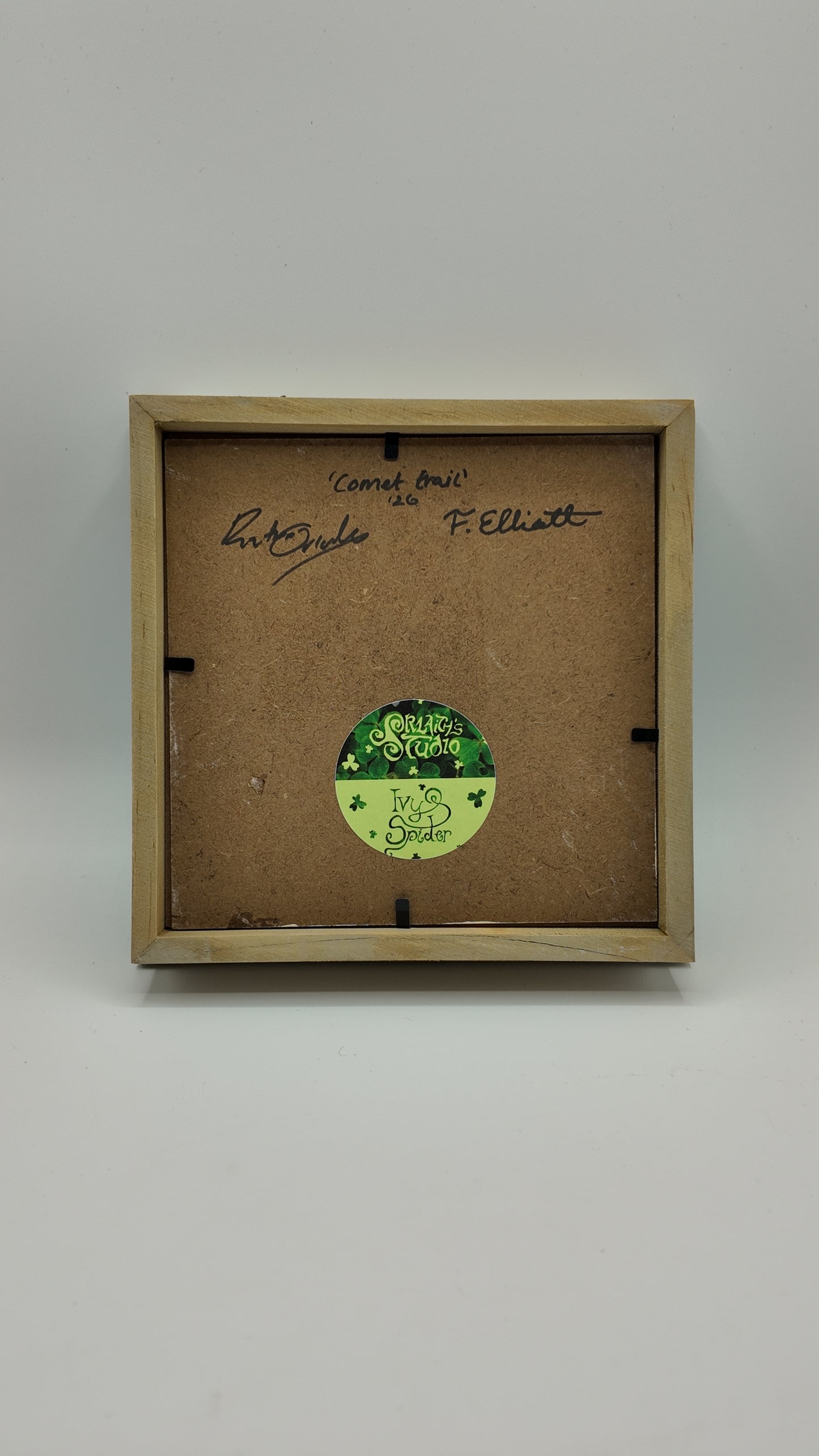 'Comet Trail' Original Ceramic Tile in Hand-Painted Frame