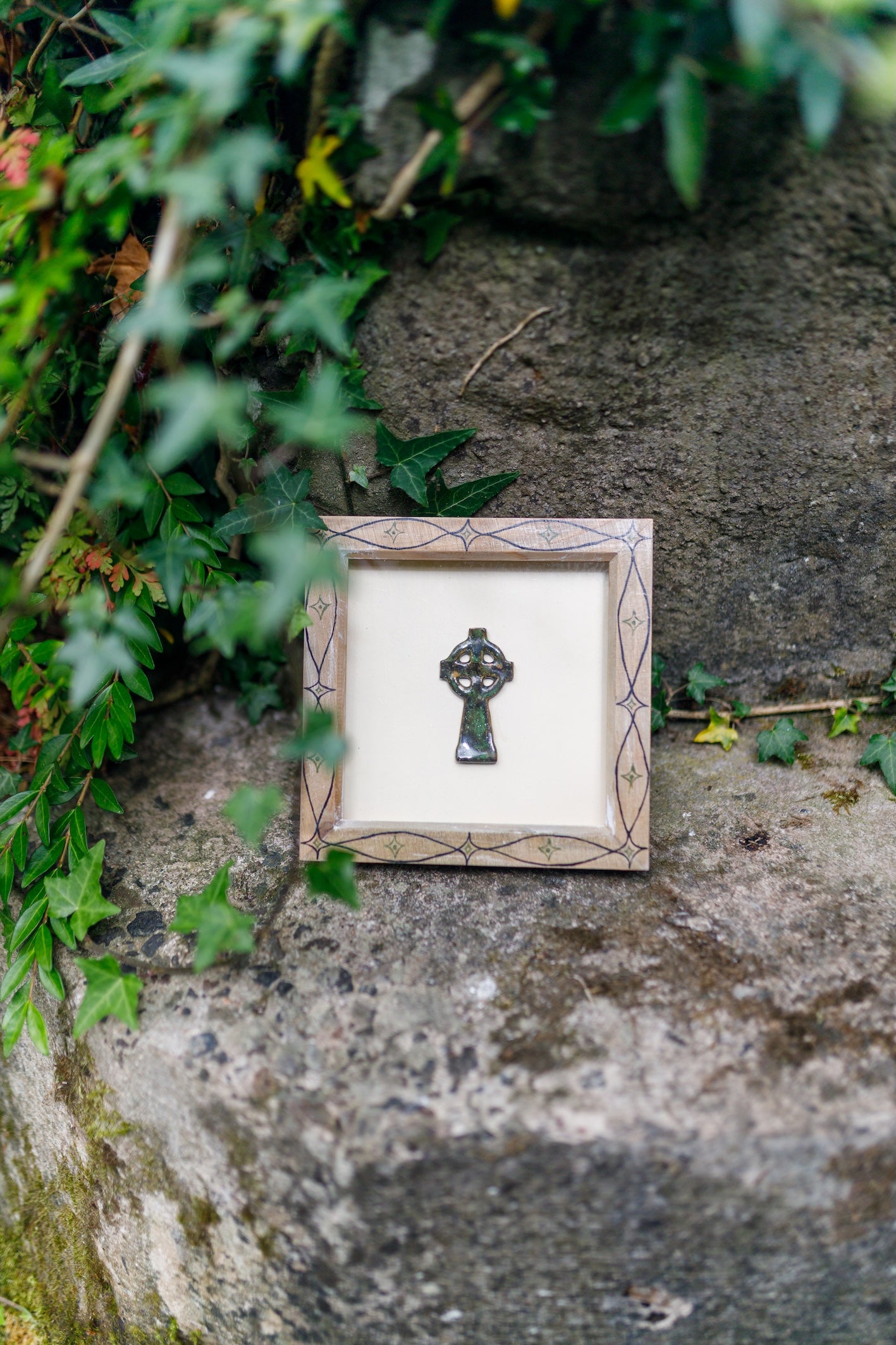 'Steward' Original Ceramic Tile in Hand-Painted Frame