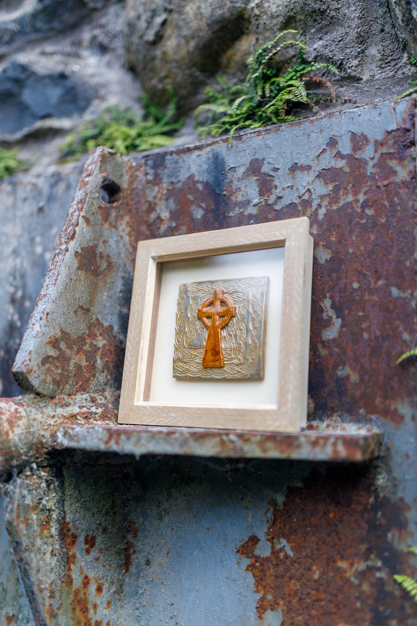 'Romans 15:13' Original Ceramic Tile in Hand-Painted Frame