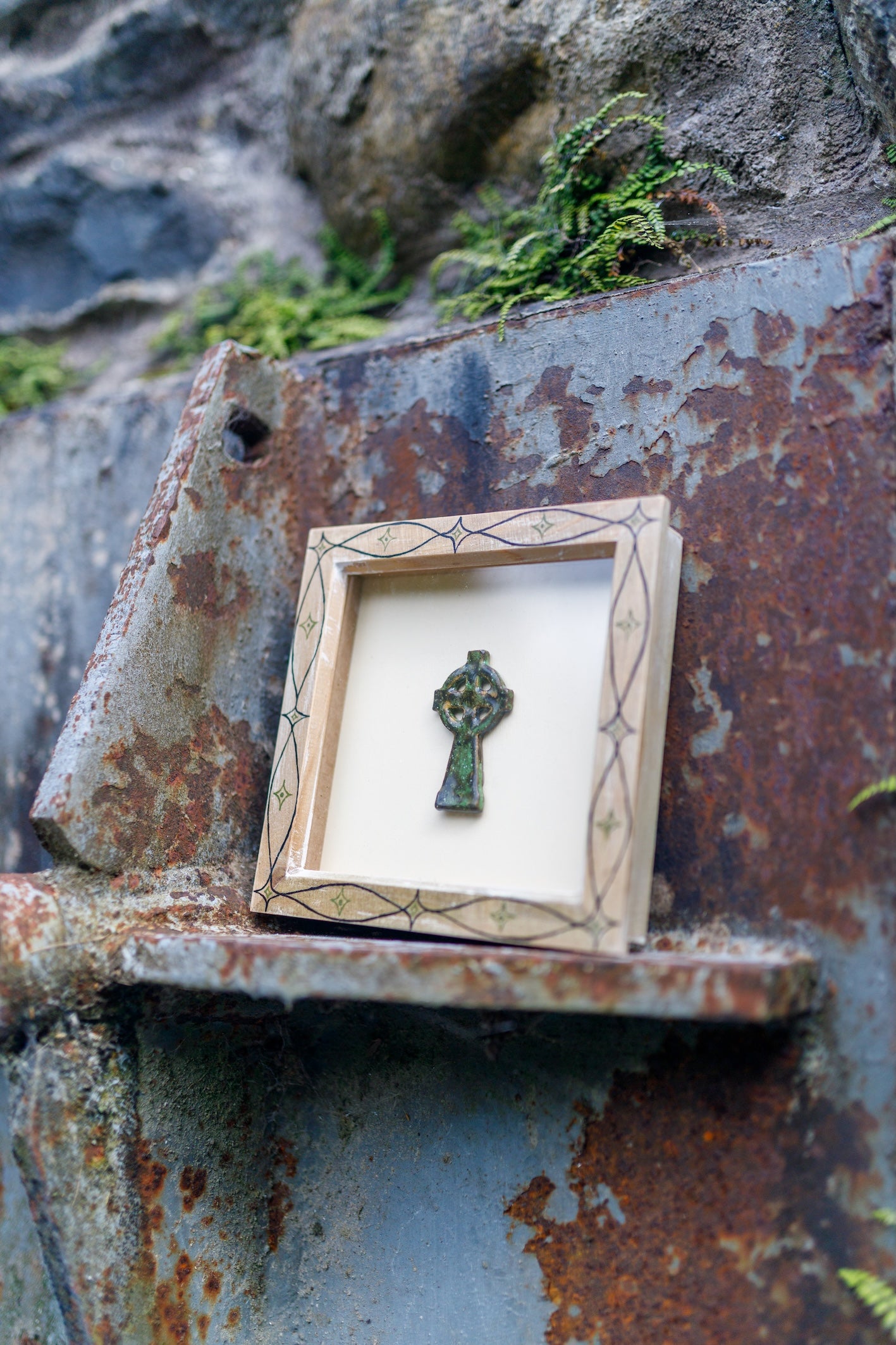 'Steward' Original Ceramic Tile in Hand-Painted Frame