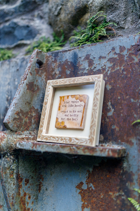 'Sweet to the Soul' Original Ceramic Tile in Hand-Painted Frame