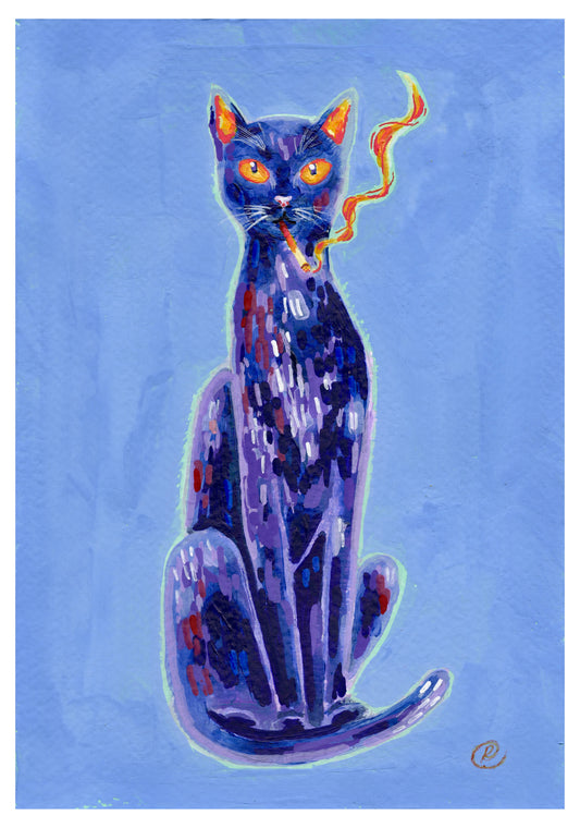Pyra | Smoking Cat Art Print
