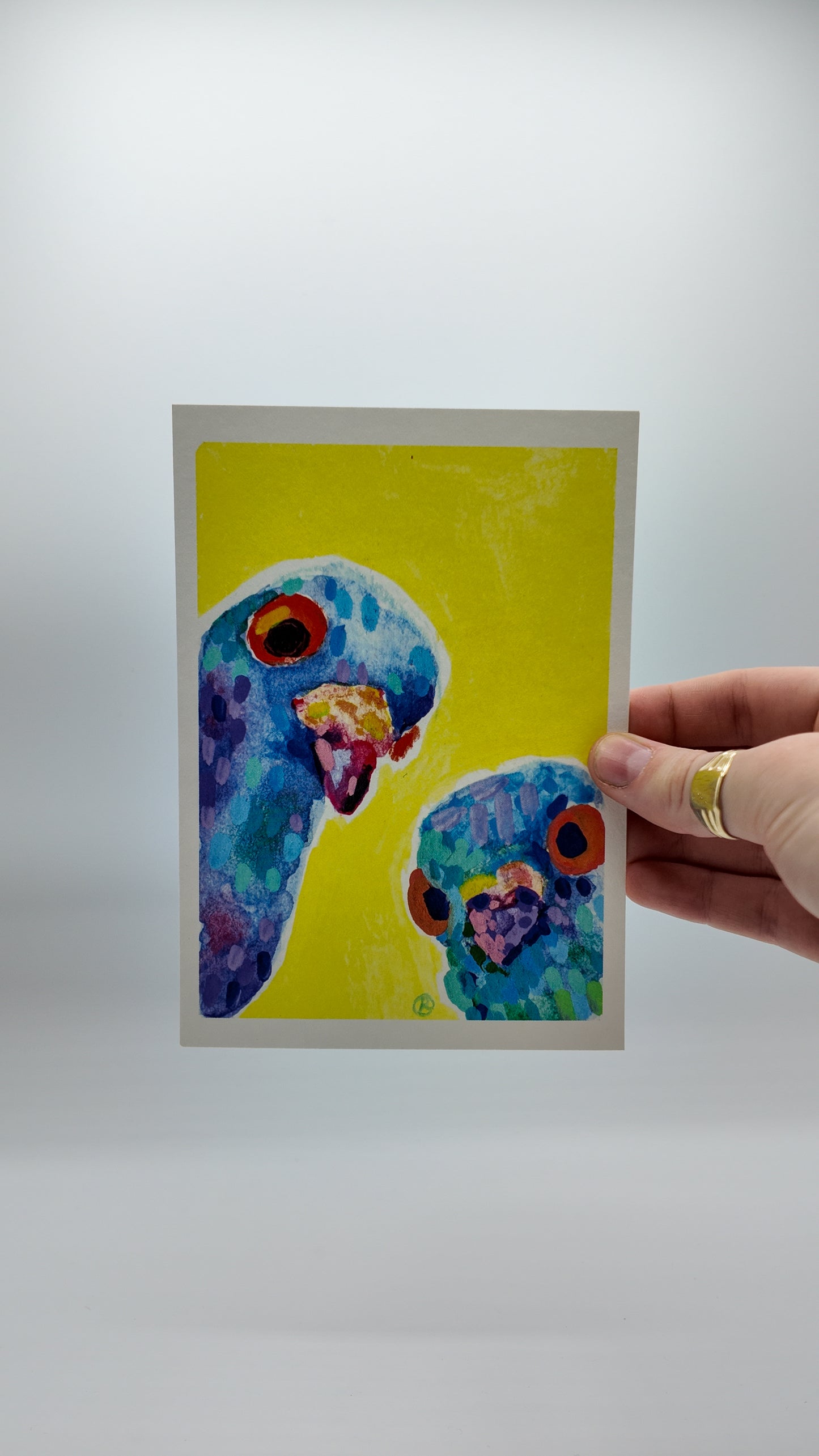 Two Inquisitive Pigeons | Art Print