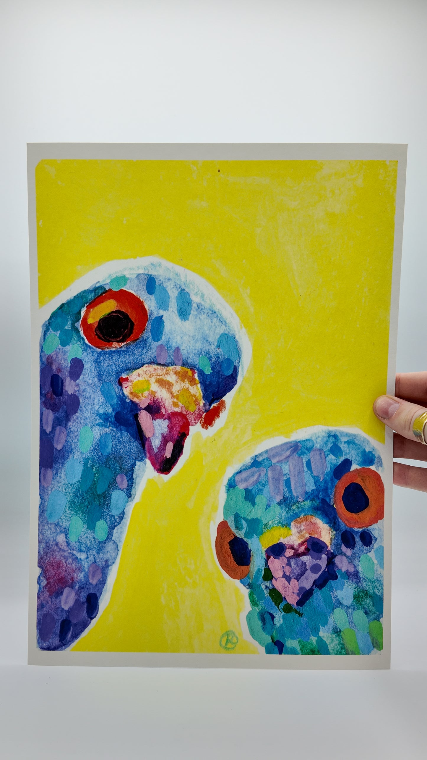 Two Inquisitive Pigeons | Art Print